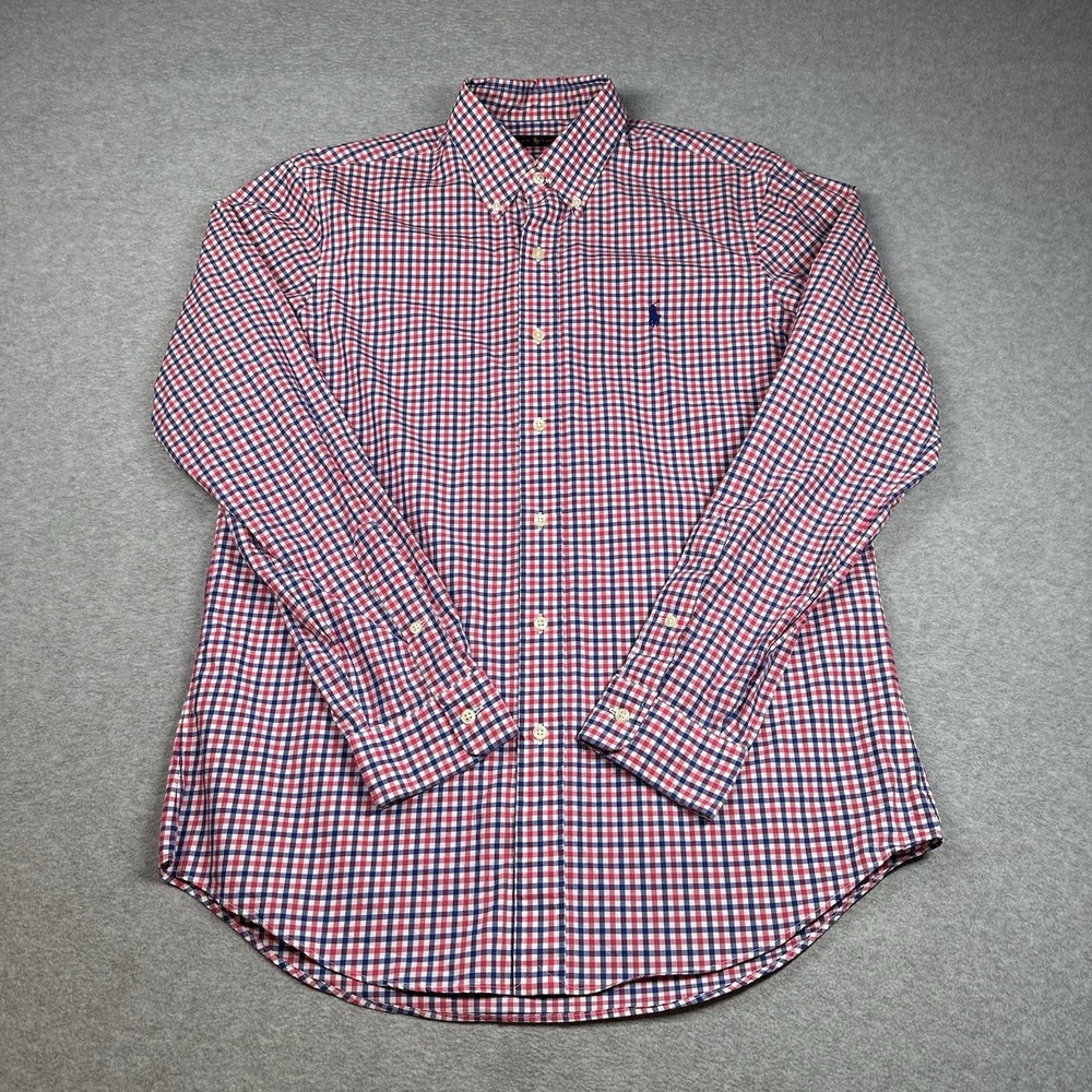Polo‎ Ralph Lauren Red/Blue Check Button-Down Shirt Men's M Casual Preppy